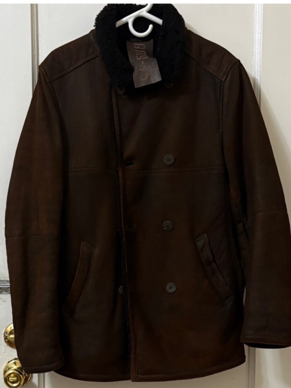 GMS MEN'S BROWN LEATHER JACKET SIZE : M LIKE NEW